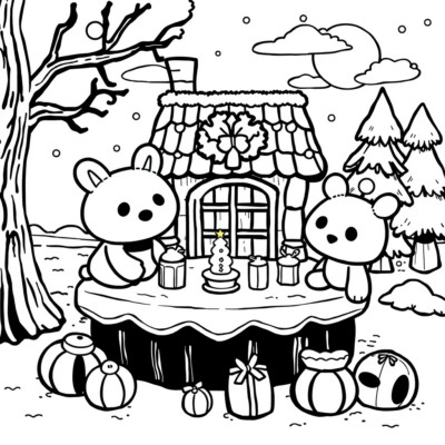 Coloring Book: Animal Crossing – Decorating the Island for the Holidays