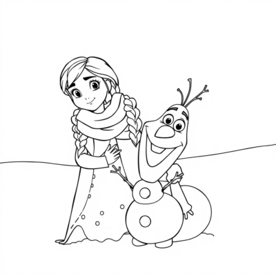Coloring Book: Anna and Olaf in the Snow