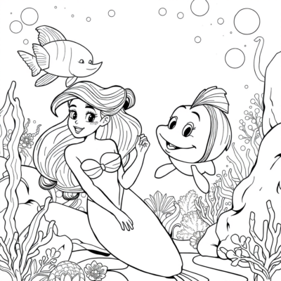 Coloring Book: Ariel and Florek in the Underwater World