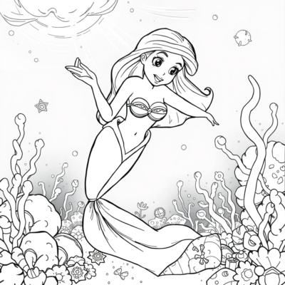 Coloring Book: Ariel Collects Treasures from the Sea Floor