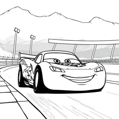 Coloring Book: Cars – Lightning McQueen on the Race Track