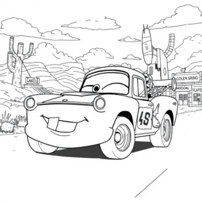 Coloring Book: Cars – Mater in Action in Radiator Springs
