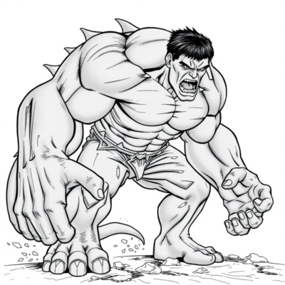 Coloring Book: Avengers – Hulk Transforms into a Monster
