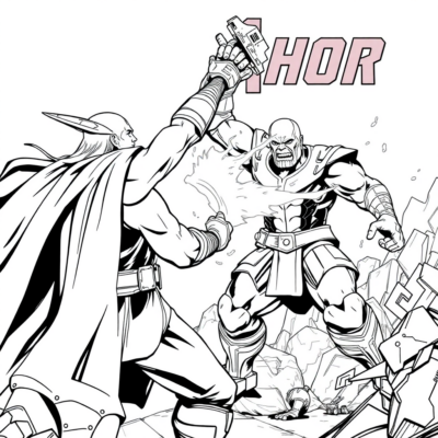 Coloring Book: Avengers – Thor vs. Thanos