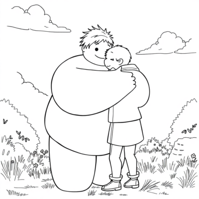 Coloring Book: Baymax Hugs Hiro