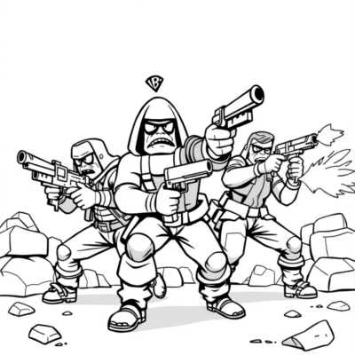 Coloring Book: Brawl Stars – Bo in Action with Guns