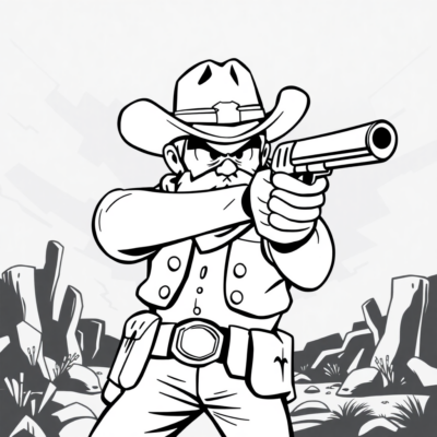 Coloring Book: Brawl Stars – Colt Shoots in the Wild West