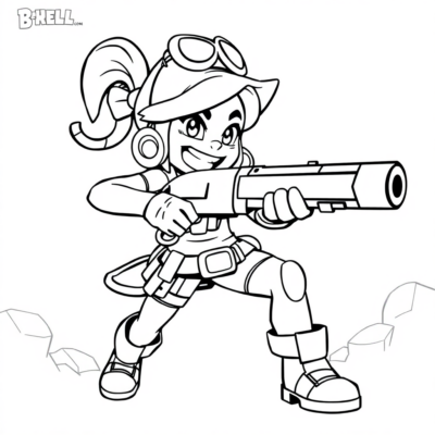 Coloring Book: Brawl Stars – Shelly in Action with a Shotgun
