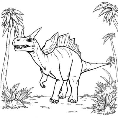 Coloring Book: Dinosaur – Horned Dinosaur
