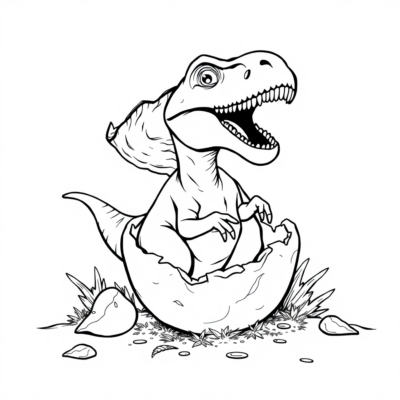 Coloring Book: Dinosaurs – Hatching Dinosaur