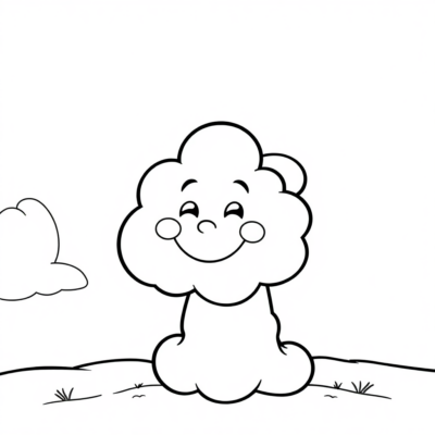Coloring Book: For Children Aged 4-5 – Colorful Cloud with a Smile