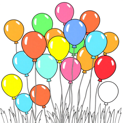 For children aged 4-5 – Colorful Balloons in Kindergarten
