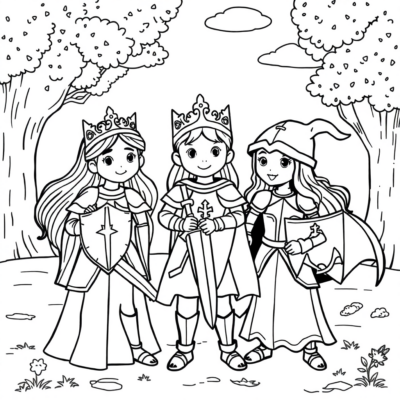 Coloring Book: For Children Aged 4-5 – Little Princesses and Knights