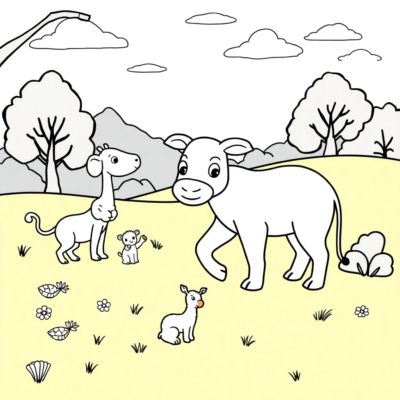 Coloring Book: For Children Aged 4-5 – Songs About Animals