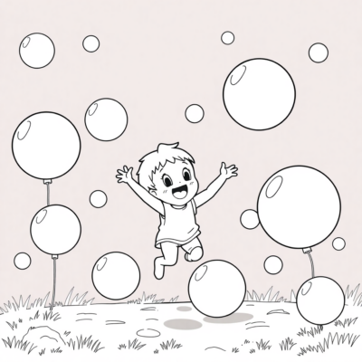Coloring Book: For Children Aged 4-5 – Bouncing Balls in the Land of Fun