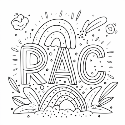 Coloring Book: For Children Aged 4-5 – Rainbow Letters Teach the Alphabet