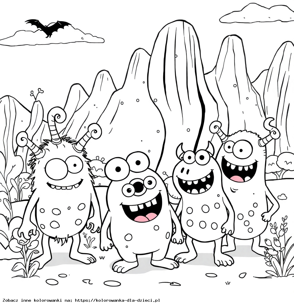Coloring Book: For Children Aged 4-5 – Cheerful Monsters in the Land of Fun