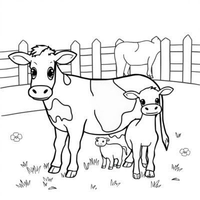 Coloring Book: For Children Aged 4-5 – Farm Animals