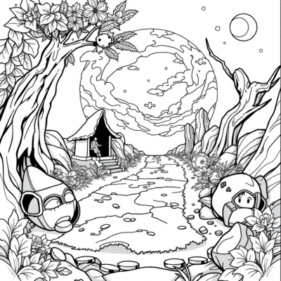 Coloring Book: For Older Children – The Mysterious Map Leads to Treasure