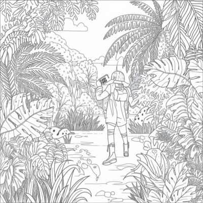 Coloring Book: For Older Children – Mysterious Adventure in the Jungle