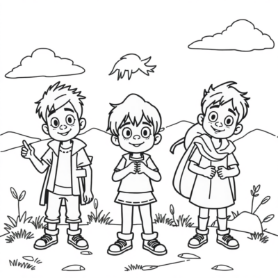 Coloring Book: For Older Kids – Logic Puzzles with Characters