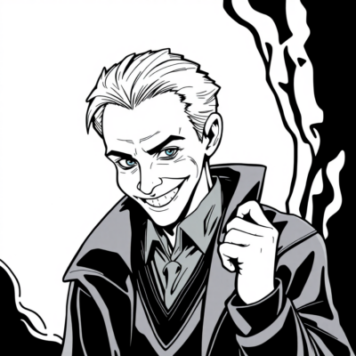 Coloring Book: Draco Malfoy with a Devious Smile