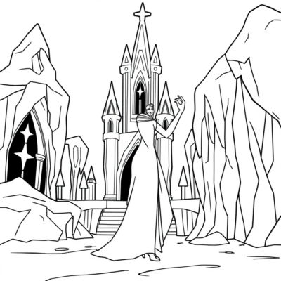 Coloring Book: Elsa Builds a New Ice Palace
