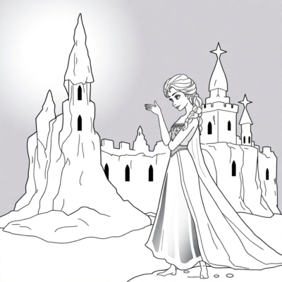 Coloring Book: Elsa Creates an Ice Castle