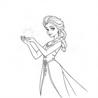 Coloring Book: Elsa Creates Snowflakes