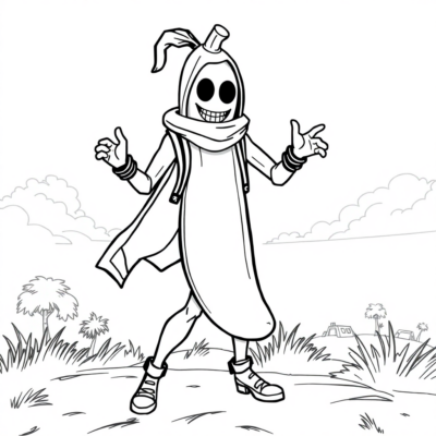Coloring Book: Fortnite – Character in a Dancing Banana Costume