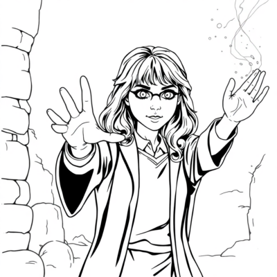 Coloring Book: Hermione Casts the Lumos Spell