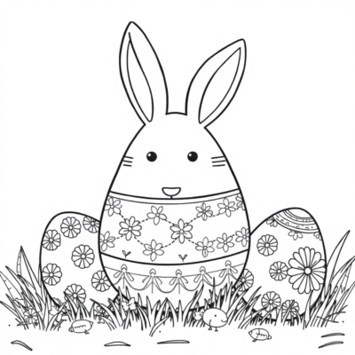 Coloring Book: Easter Eggs with Patterns