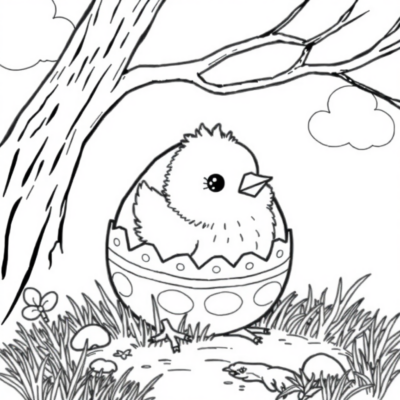 Coloring Book: Surprise Egg with Chick
