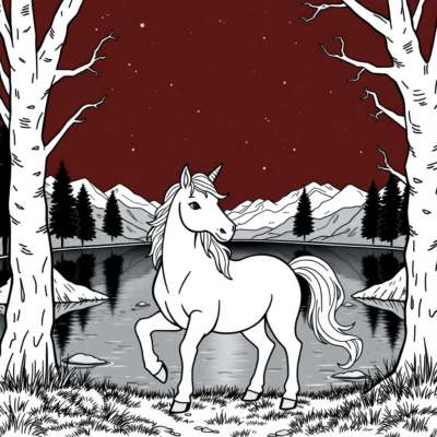 Coloring Book: Unicorns – Unicorn by the Magic Lake