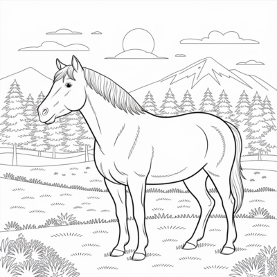 Coloring Book: HORSES coloring book for kids