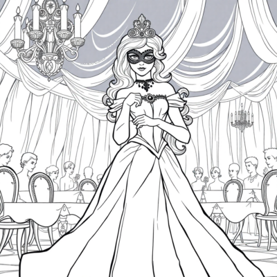 Coloring Book: Princess at the Masquerade Ball