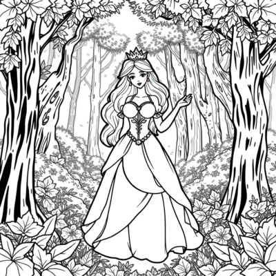 Coloring Book: Princess in the Magic Forest