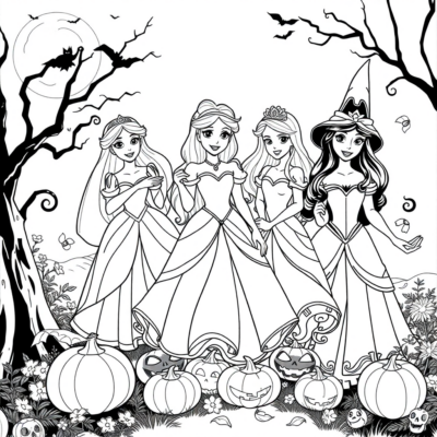 Disney Princesses Coloring Book for Halloween