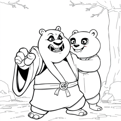 Coloring Book: Kung Fu Panda – Master Shifu Trains Po