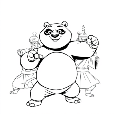 Coloring Book: Kung Fu Panda – Po Trains with Kung Fu Masters