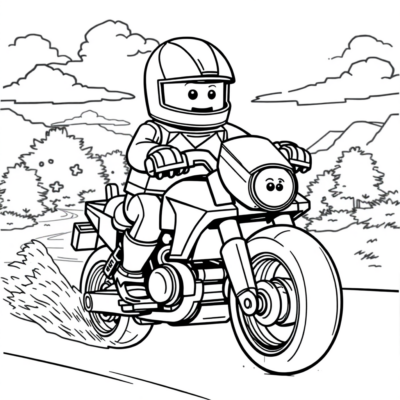 Coloring Book: LEGO Biker in Pursuit