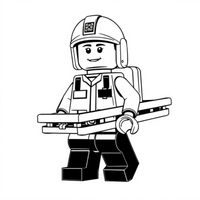 Coloring Book: LEGO Medical Rescuer with Stretchers