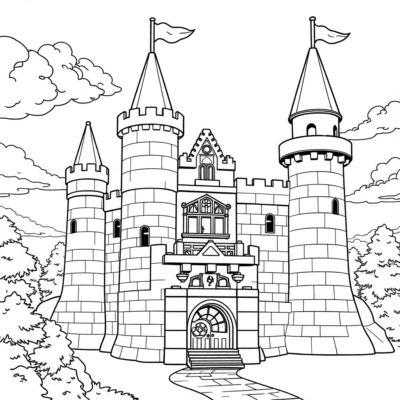 Coloring Book: Lego Worlds – Building a Castle with Bricks