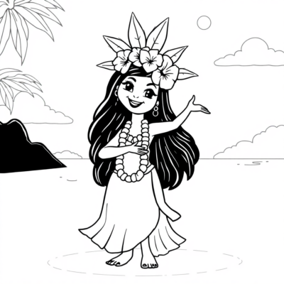 Coloring Book: Lilo Dances Hula
