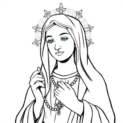 Coloring Book: Mary – Rosary to the Mother of God
