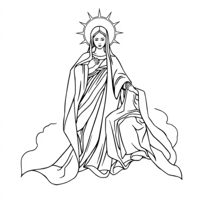 Coloring Book: Mary – The Assumption of the Blessed Virgin Mary