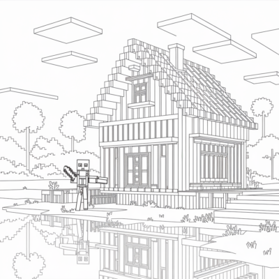 Minecraft – Wooden House by the Lake