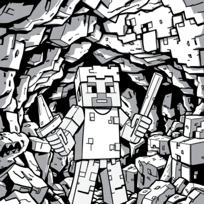 Coloring Book: Minecraft – Steve Digs in Deep Caves