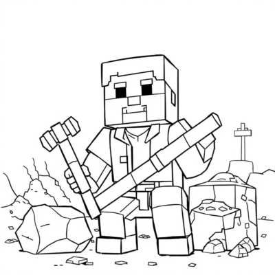 Coloring Book: Minecraft – Gold Mining Adventure