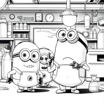Coloring Book: Minions – Gru and His Minions in the Laboratory